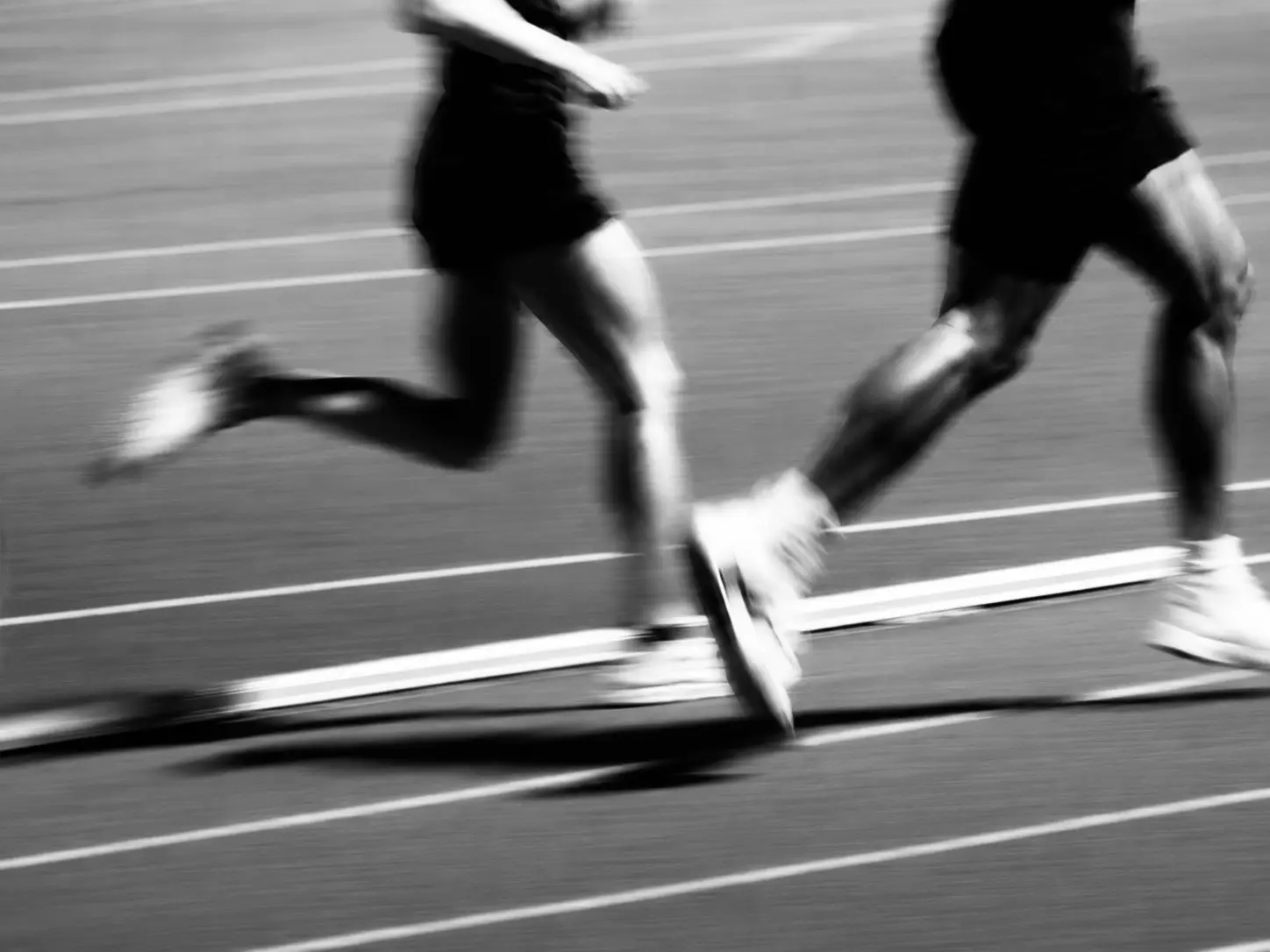 Athletes training on a track